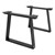 Tischbeine 2er Set 79,5x73x10 cm Schwarz aus Massivholz WOMO-Design