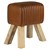 Sitzhocker 43x48x30 cm Braun aus Mangoholz und Büffelleder  WOMO-Design