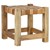 Sitzhocker 45x45 cm Braun aus Mangoholz und Büffelleder  WOMO-Design