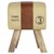 Sitzhocker 36x47x30 cm Braun/Beige aus Mangoholz und Ziegenleder  WOMO-Design