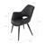 Chaise de salle à manger set de 2 63x63 cm faux cuir noir WOMO-DESIGN
