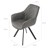 Spisebordsstol sæt af 2 med ryg og armlæn grå fløjl WOMO Design