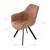 WOMO-DESIGN set of 2 dining chairs mocca, with back and armrests, made of velvet with metal legs