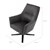 Cadeira WOMO-DESIGN com apoio de braços em grafite, 76x76x74 cm, em micro pele com aspecto acamurçado