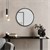 Wall mirror with metal frame Ø 60 cm black glass by WOMO-Design