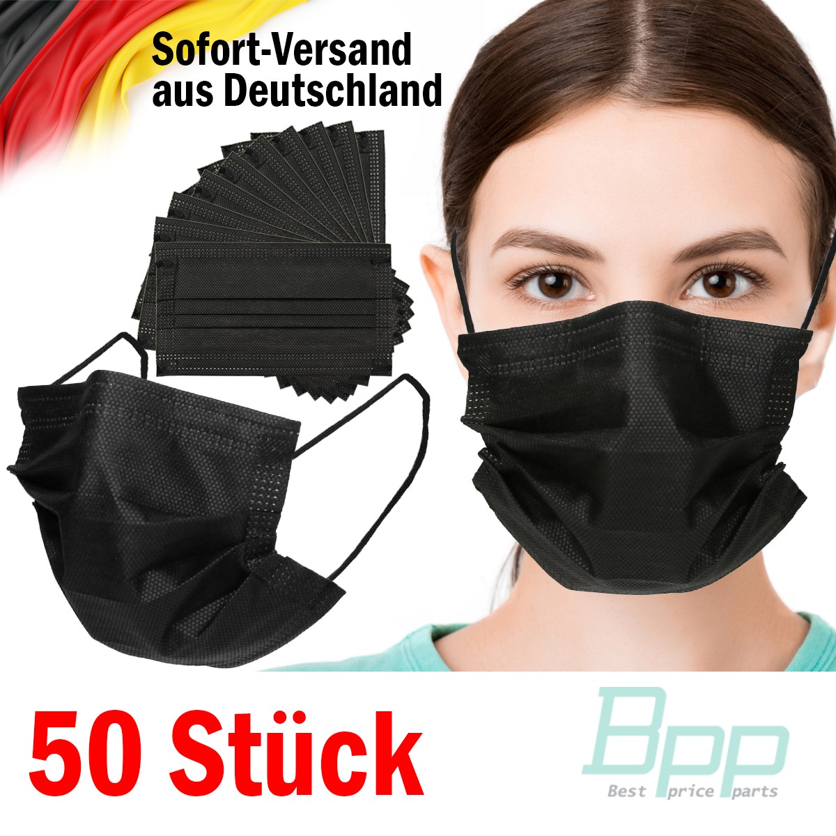 Indexbild 10 - Mundschutz Maske Einweg 50 Stück Mund-Nasen-Schutz 3lagig Gesicht Schutzmaske OP