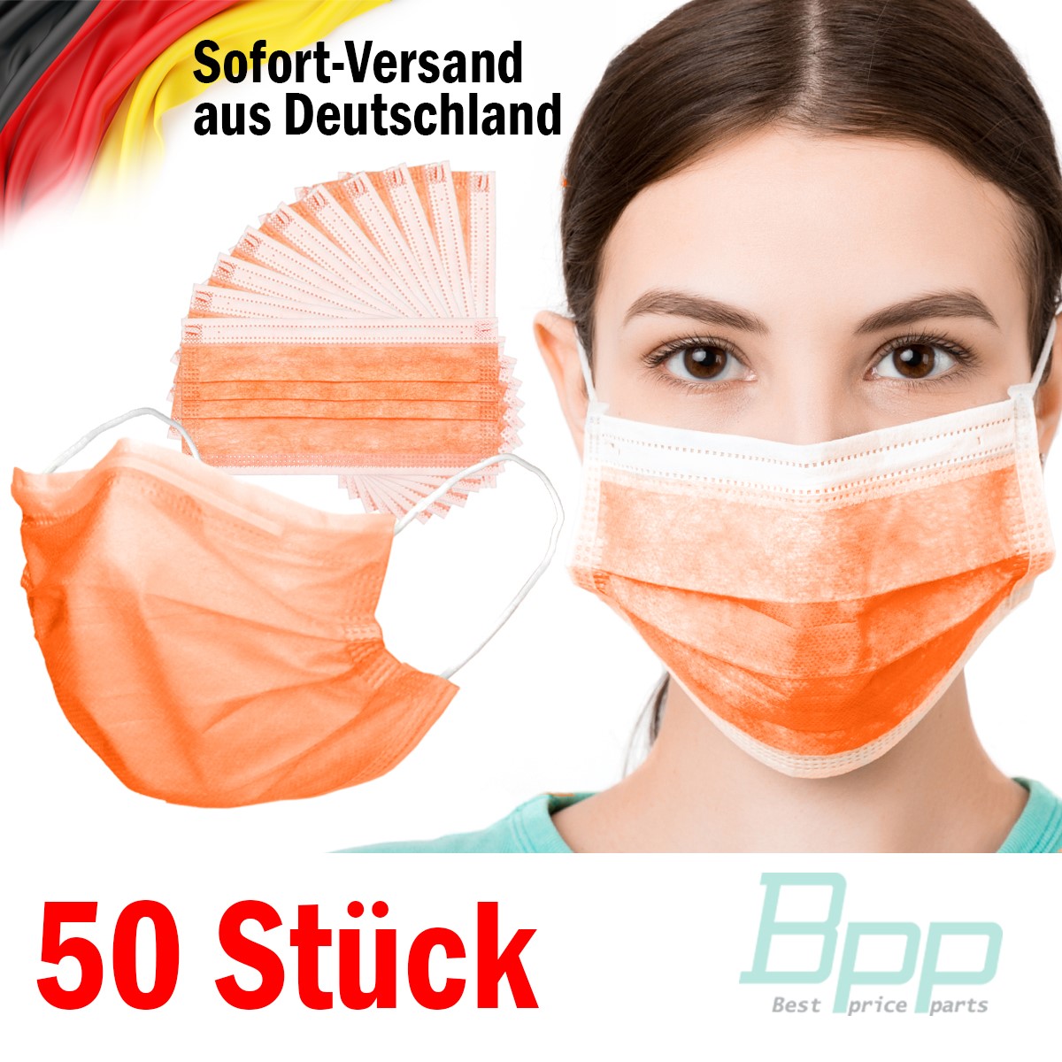 Indexbild 6 - Mundschutz Maske Einweg 50 Stück Mund-Nasen-Schutz 3lagig Gesicht Schutzmaske OP