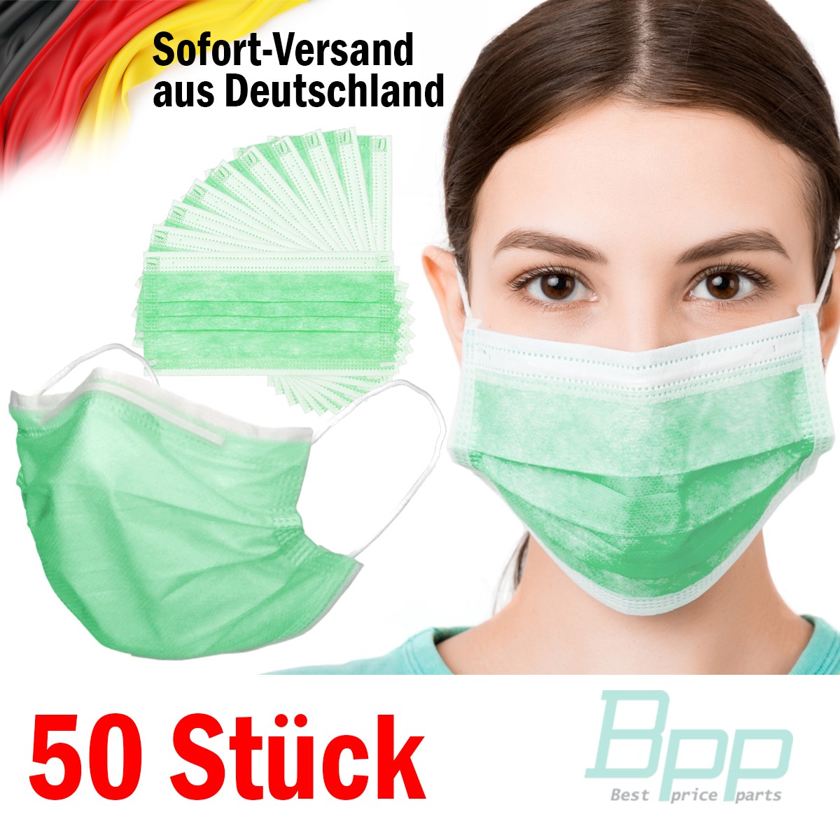 Indexbild 12 - Mundschutz Maske Einweg 50 Stück Mund-Nasen-Schutz 3lagig Gesicht Schutzmaske OP