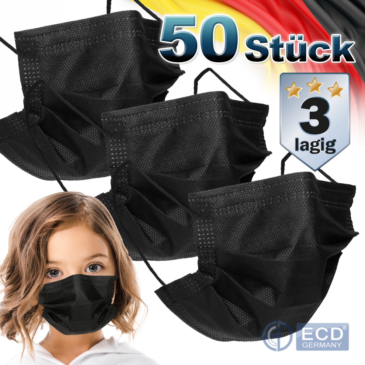 Indexbild 13 - Mundschutz Maske Einweg Gesichtsmaske Mund-Nasen-Schutz 3-lagig  50er Set OP