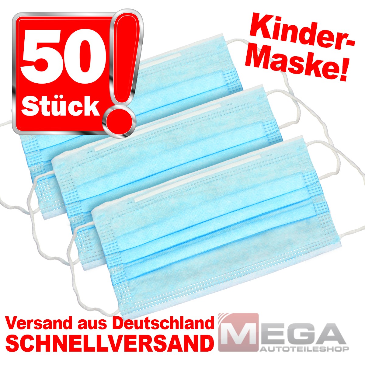 Indexbild 3 - Mundschutz Maske Einweg Mund Nase Schutz Gesichtsmaske 3-lagig 50er Pack OP
