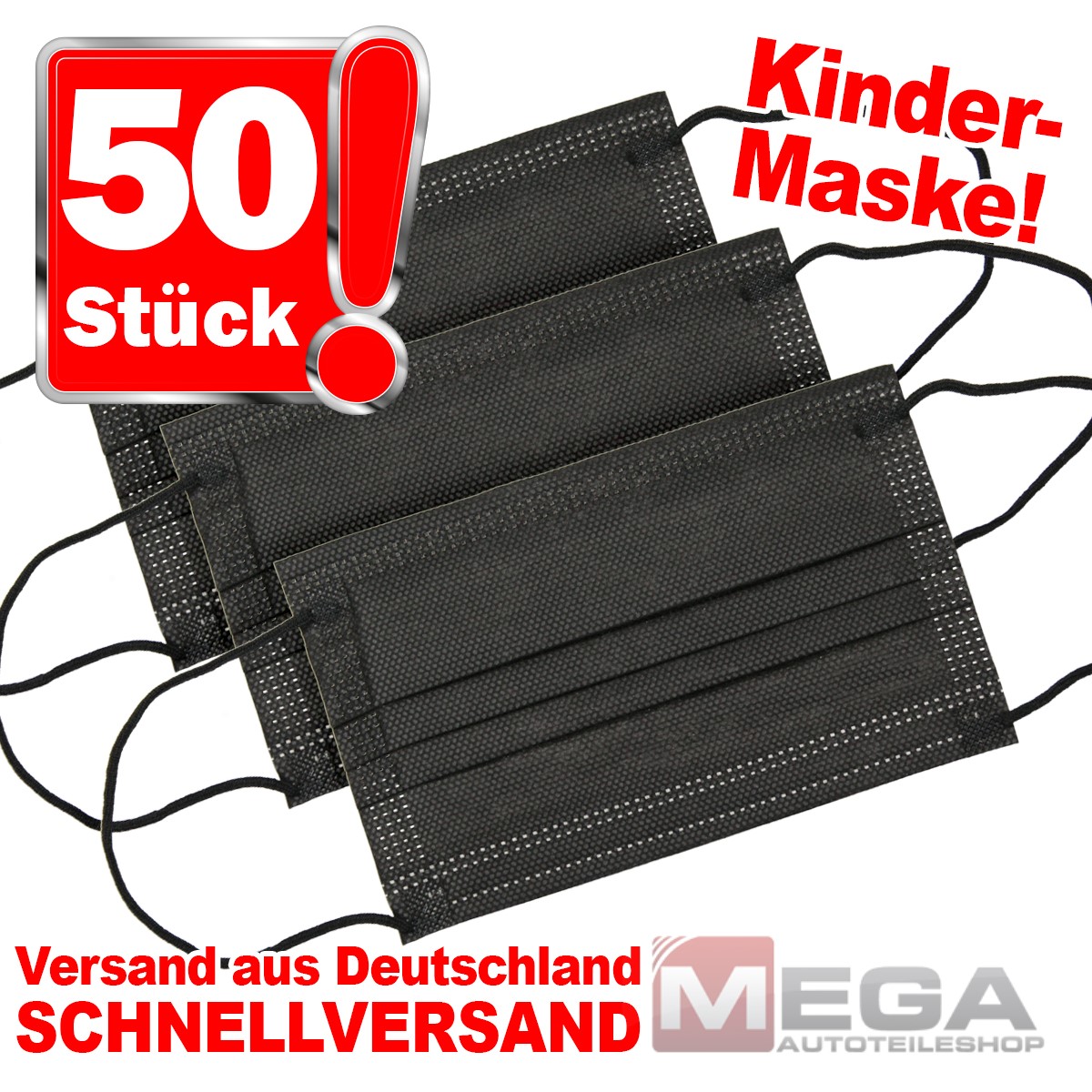 Indexbild 11 - Mundschutz Maske Einweg Mund Nase Schutz Gesichtsmaske 3-lagig 50er Pack OP